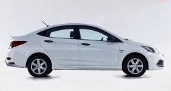 14 499 р. Задний бампер Sport  Hyundai Solaris  RBr (2010-2014) седан дорестайлинг (Неокрашенный)  с доставкой в г. Владивосток. Увеличить фотографию 5