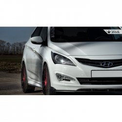 4 499 р. Накладка на передний бампер TopKontur Design Hyundai Solaris RBr седан рестайлинг (2014-2017) (Глянец под окраску, Неокрашенная)  с доставкой в г. Владивосток. Увеличить фотографию 8