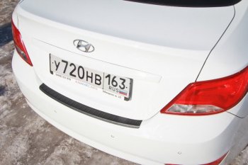 1 189 р. Накладка защитная на задний бампер Yuago Hyundai Solaris RBr седан рестайлинг (2014-2017)  с доставкой в г. Владивосток. Увеличить фотографию 4