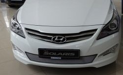 1 539 р. Сетка на бампер Russtal (хром) Hyundai Solaris RBr седан рестайлинг (2014-2017)  с доставкой в г. Владивосток. Увеличить фотографию 4