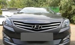 1 539 р. Сетка на бампер Russtal (хром) Hyundai Solaris RBr седан рестайлинг (2014-2017)  с доставкой в г. Владивосток. Увеличить фотографию 6