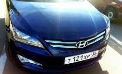 929 р. Реснички на фары Кураж Hyundai Solaris RBr седан рестайлинг (2014-2017) (Неокрашенные)  с доставкой в г. Владивосток. Увеличить фотографию 5