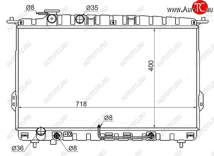 9 399 р. Радиатор двигателя (пластинчатый,2.0/2.4/2.5/2.7, МКПП/АКПП) SAT  Hyundai Sonata  EF (2001-2013), KIA Magentis (2000-2005), KIA Optima  1 GD (2000-2005)  с доставкой в г. Владивосток