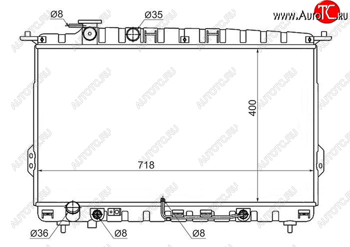 6 699 р. Радиатор двигателя (трубчатый, 2.0/2.4/2.5/2.7, МКПП/АКПП) SAT Hyundai Sonata EF рестайлинг ТагАЗ (2001-2013)  с доставкой в г. Владивосток