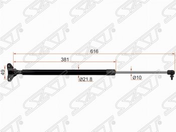 829 р. Правый упор крышки багажника SAT (газовый) Hyundai Starex/Grand Starex/H1 TQ рестайлинг (2014-2018)  с доставкой в г. Владивосток. Увеличить фотографию 1