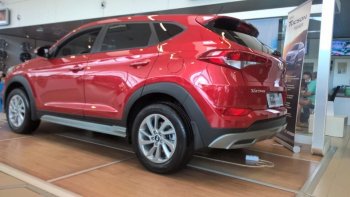 7 349 р. Пластиковые пороги АвтоКрат Hyundai Tucson TL дорестайлинг (2015-2018) (Неокрашенные)  с доставкой в г. Владивосток. Увеличить фотографию 2