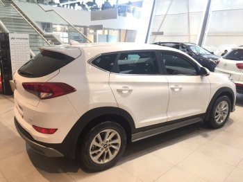 7 349 р. Пластиковые пороги АвтоКрат Hyundai Tucson TL дорестайлинг (2015-2018) (Неокрашенные)  с доставкой в г. Владивосток. Увеличить фотографию 3