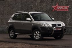 18 764 р. Защита переднего бампера Souz-96 (d76) Hyundai Tucson JM (2004-2010)  с доставкой в г. Владивосток. Увеличить фотографию 3