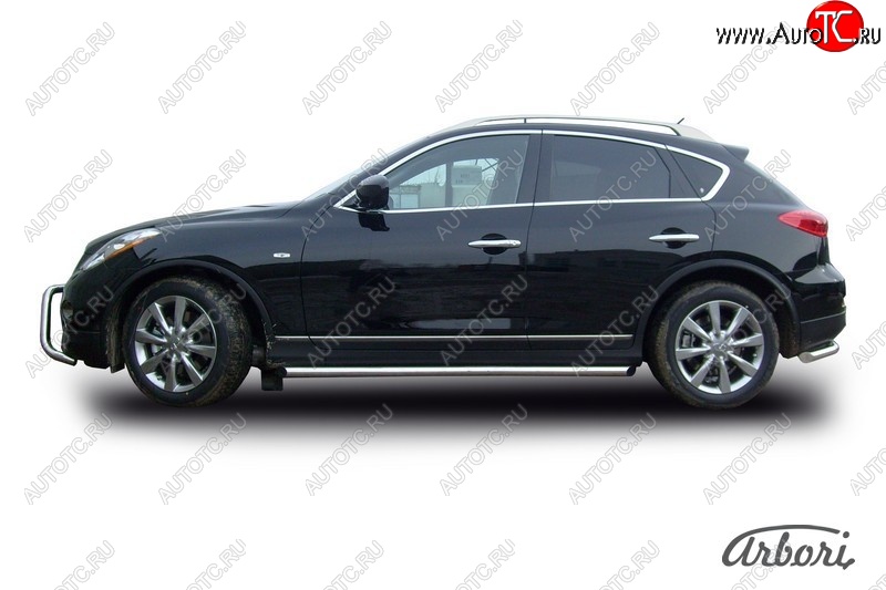 15 749 р. Защита штатных порогов Arbori (нержавейка, d57 mm). INFINITI EX35 J50 (2007-2013)  с доставкой в г. Владивосток