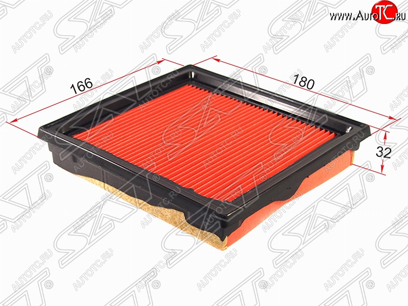369 р. Фильтр воздушный двигателя SAT (180х166х32 mm)  INFINITI EX35  J50 (2007-2013), INFINITI G37  V36 (2008-2014), INFINITI Qx50  J50 (2013-2016), Nissan 350Z (2002-2008), Nissan Skyline  V36 (2006-2014)  с доставкой в г. Владивосток