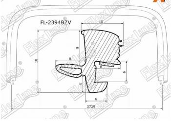 3 479 р. Молдинг лобового стекла FlexLine  INFINITI FX35  S50 - FX45  S50  с доставкой в г. Владивосток. Увеличить фотографию 1