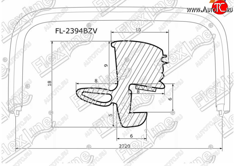 3 479 р. Молдинг лобового стекла FlexLine  INFINITI FX35  S50 - FX45  S50  с доставкой в г. Владивосток