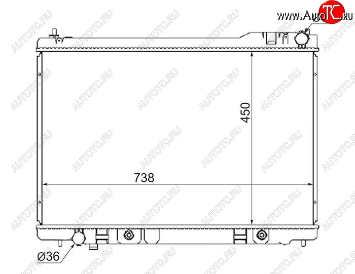 8 849 р. Радиатор двигателя SAT (пластинчатый, МКПП/АКПП)  INFINITI FX35  S50 - FX45  S50  с доставкой в г. Владивосток