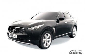 Защита переднего бампера Arbori (нержавейка, 1 труба d76 mm). INFINITI FX35 S51 дорестайлинг (2008-2011)