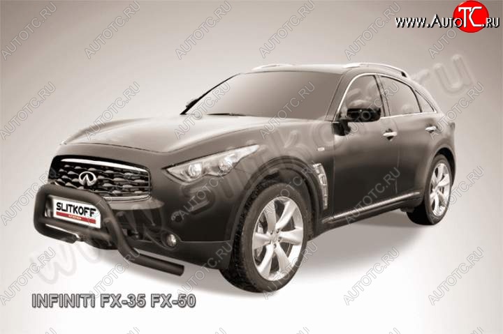 34 749 р. Кенгурятник d76 низкий  INFINITI FX35  S51 - FX50  S51 (Цвет: серебристый)  с доставкой в г. Владивосток