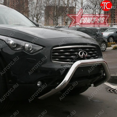 25 019 р. Защита переднего бампера Souz-96 (d76) INFINITI FX35 S51 дорестайлинг (2008-2011)  с доставкой в г. Владивосток