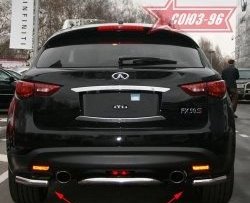 Защита заднего бампера Souz-96 (d60) INFINITI FX50 S51 дорестайлинг (2008-2011)