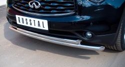 23 599 р. Защита переднего бампера (2 трубыØ63 мм, нержавейка) SLITKOFF INFINITI FX37 S51 рестайлинг (2011-2013)  с доставкой в г. Владивосток. Увеличить фотографию 2