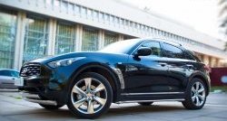 17 999 р. Защита порогов из круглой трубы диаметром 42 мм Russtal INFINITI FX37 S51 дорестайлинг (2008-2011) (Защита порогов с со скосами на торцах (вариант 1))  с доставкой в г. Владивосток. Увеличить фотографию 2