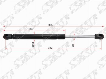 Газовый упор крышки багажника SAT INFINITI (Инфинити) G35 (Г35)  V35 (2002-2007), Nissan (Нисан) Primera (Примера)  3 седан (2001-2008),  Skyline (Скайлайн)  V35 (2001-2007)