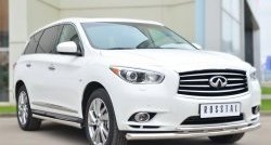 13 849 р. Защита порогов из круглой трубы диаметром 63 мм Russtal INFINITI JX35 (2012-2014) (Защита порогов с со скосами на торцах (вариант 1))  с доставкой в г. Владивосток. Увеличить фотографию 5