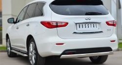 16 849 р. Защита заднего бампера (Ø75x42 мм, нержавейка) Russtal INFINITI JX35 (2012-2014)  с доставкой в г. Владивосток. Увеличить фотографию 4