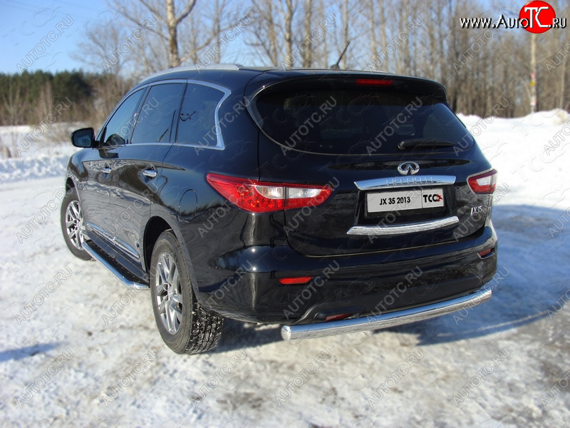 24 999 р. Защита заднего бампера (овальная) ТСС 75х42 мм INFINITI JX35 (2012-2014)  с доставкой в г. Владивосток