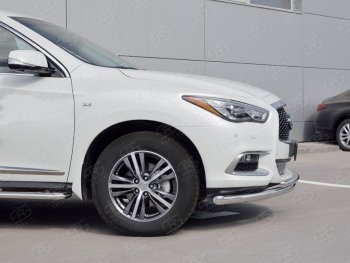 17 949 р. Защита переднего бампера (2 трубыØ63 и 42 мм, нержавейка) SLITKOFF  INFINITI QX60  L50 (2016-2021) рестайлинг  с доставкой в г. Владивосток. Увеличить фотографию 3