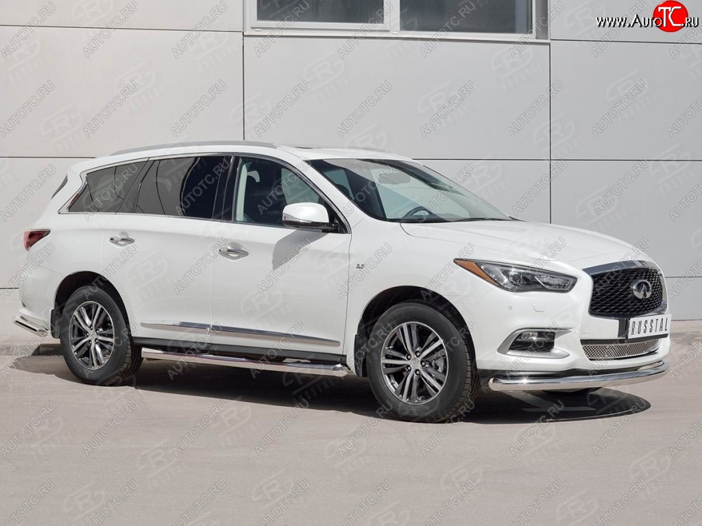 20 399 р. Защита переднего бампера (Ø76 мм, нержавейка) SLITKOFF  INFINITI QX60  L50 (2016-2021) рестайлинг  с доставкой в г. Владивосток