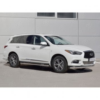 17 749 р. Защита переднего бампера (Ø75х42 мм, нержавейка) Russtal INFINITI QX60 L50 рестайлинг (2016-2021)  с доставкой в г. Владивосток. Увеличить фотографию 3