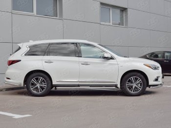 26 999 р. Широкая защита порогов с трубой диаметром 42 мм SLITKOFF v1 INFINITI QX60 L50 рестайлинг (2016-2021)  с доставкой в г. Владивосток. Увеличить фотографию 3