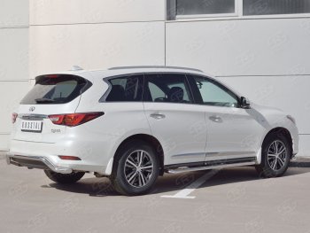 18 699 р. Защита заднего бампера (Ø63 мм волна, нержавейка) SLITKOFF INFINITI QX60 L50 рестайлинг (2016-2021)  с доставкой в г. Владивосток. Увеличить фотографию 2