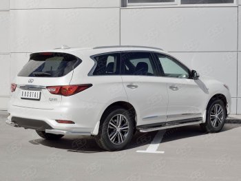 16 649 р. Защита заднего бампера (Ø63 мм уголки, нержавейка) SLITKOFF INFINITI QX60 L50 рестайлинг (2016-2021)  с доставкой в г. Владивосток. Увеличить фотографию 3