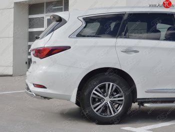 17 749 р. Защита заднего бампера (Ø75x42 мм, нержавейка) Russtal INFINITI QX60 L50 рестайлинг (2016-2021)  с доставкой в г. Владивосток. Увеличить фотографию 2