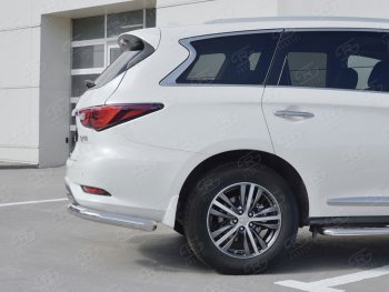 16 899 р. Защита заднего бампера (Ø76 мм уголки, нержавейка) SLITKOFF INFINITI QX60 L50 рестайлинг (2016-2021)  с доставкой в г. Владивосток. Увеличить фотографию 2