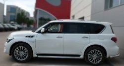 16 799 р. Защита порогов из круглой укороченной трубы диаметром 42 мм SLITKOFF INFINITI QX80 Z62 1-ый рестайлинг (2014-2018)  с доставкой в г. Владивосток. Увеличить фотографию 4