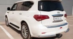 18 699 р. Защита заднего бампера (Ø76 мм уголки, нержавейка) SLITKOFF INFINITI QX80 Z62 1-ый рестайлинг (2014-2018)  с доставкой в г. Владивосток. Увеличить фотографию 4