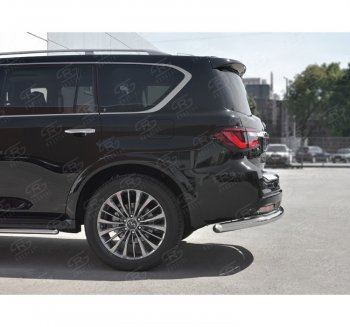 17 499 р. Защита заднего бампера (Ø76 мм, нержавейка) SLITKOFF INFINITI QX80 Z62 2-ой рестайлинг (2018-2024)  с доставкой в г. Владивосток. Увеличить фотографию 2