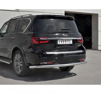 17 499 р. Защита заднего бампера (Ø76 мм, нержавейка) SLITKOFF INFINITI QX80 Z62 2-ой рестайлинг (2018-2024)  с доставкой в г. Владивосток. Увеличить фотографию 3