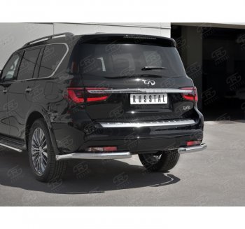 18 699 р. Защита заднего бампера (Ø76 мм уголки, нержавейка) SLITKOFF INFINITI QX80 Z62 2-ой рестайлинг (2018-2024)  с доставкой в г. Владивосток. Увеличить фотографию 3