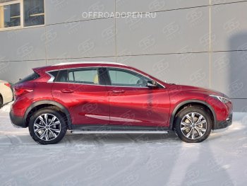 22 999 р. Порожки для ног (труба Ø42) SLITKOFF  INFINITI QX30  H15E (2016-2020) (Вариант 2 (лист алюм, проф.сталь))  с доставкой в г. Владивосток. Увеличить фотографию 3