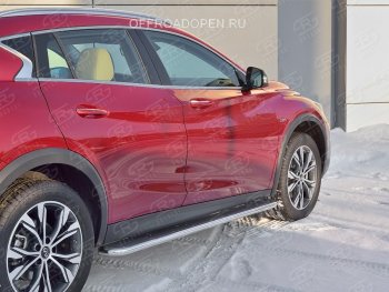 38 999 р. Порожки для ног (труба Ø42) SLITKOFF  INFINITI QX30  H15E (2016-2020) (Вариант 3 (лист нерж, проф. нерж))  с доставкой в г. Владивосток. Увеличить фотографию 3