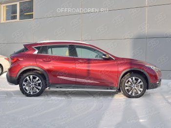 38 999 р. Порожки для ног (труба Ø42) SLITKOFF  INFINITI QX30  H15E (2016-2020) (Вариант 3 (лист нерж, проф. нерж))  с доставкой в г. Владивосток. Увеличить фотографию 4