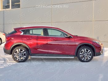 21 999 р. Защита порогов (Ø63 мм) SLITKOFF  INFINITI QX30  H15E (2016-2020) (Вариант 3 (круглые торцы под 90°))  с доставкой в г. Владивосток. Увеличить фотографию 4