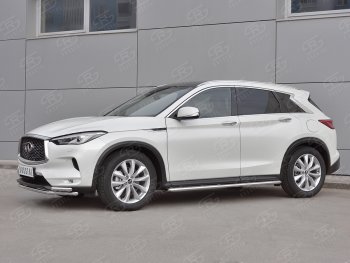 20 949 р. Защита переднего бампера (2 трубы Ø42 мм, нержавейка) SLITKOFF INFINITI Qx50 J55 (2017-2022)  с доставкой в г. Владивосток. Увеличить фотографию 3