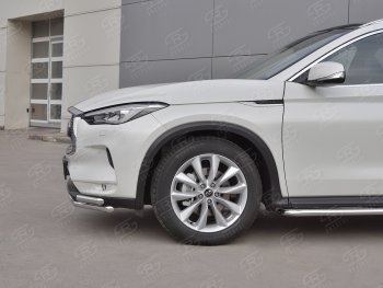 20 949 р. Защита переднего бампера (2 трубы Ø42 мм, нержавейка) SLITKOFF INFINITI Qx50 J55 (2017-2022)  с доставкой в г. Владивосток. Увеличить фотографию 4