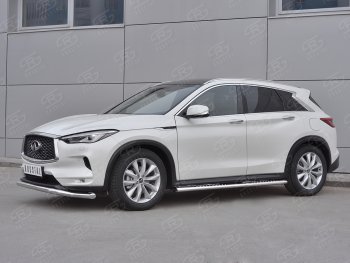 23 999 р. Защита переднего бампера SLITKOFF (Ø63 мм волна, нержавейка) INFINITI Qx50 J55 (2017-2022)  с доставкой в г. Владивосток. Увеличить фотографию 3