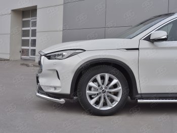 23 999 р. Защита переднего бампера SLITKOFF (Ø63 мм волна, нержавейка) INFINITI Qx50 J55 (2017-2022)  с доставкой в г. Владивосток. Увеличить фотографию 4