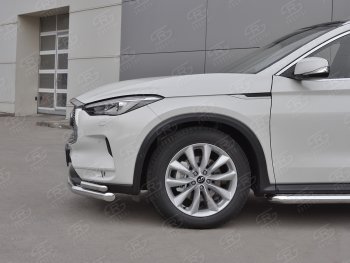 23 999 р. Защита переднего бампера (2 трубы Ø63 и 42 мм, нержавейка) SLITKOFF INFINITI Qx50 J55 (2017-2022)  с доставкой в г. Владивосток. Увеличить фотографию 4