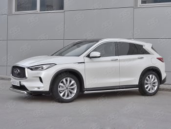 15 649 р. Защита переднего бампера (Ø75х42 дуга, нержавейка) Russtal INFINITI Qx50 J55 (2017-2022)  с доставкой в г. Владивосток. Увеличить фотографию 3